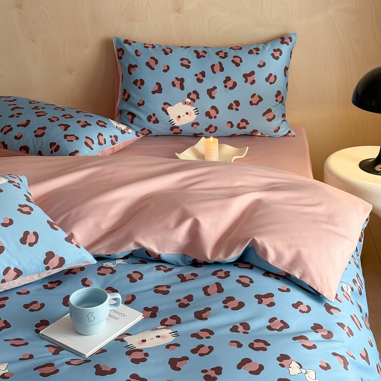 91家纺网 家纺一手货源 找家纺 典曼家纺 2026新款纯棉四件套高级100Pro全棉贡缎卡通四件套 奥利奥-兰