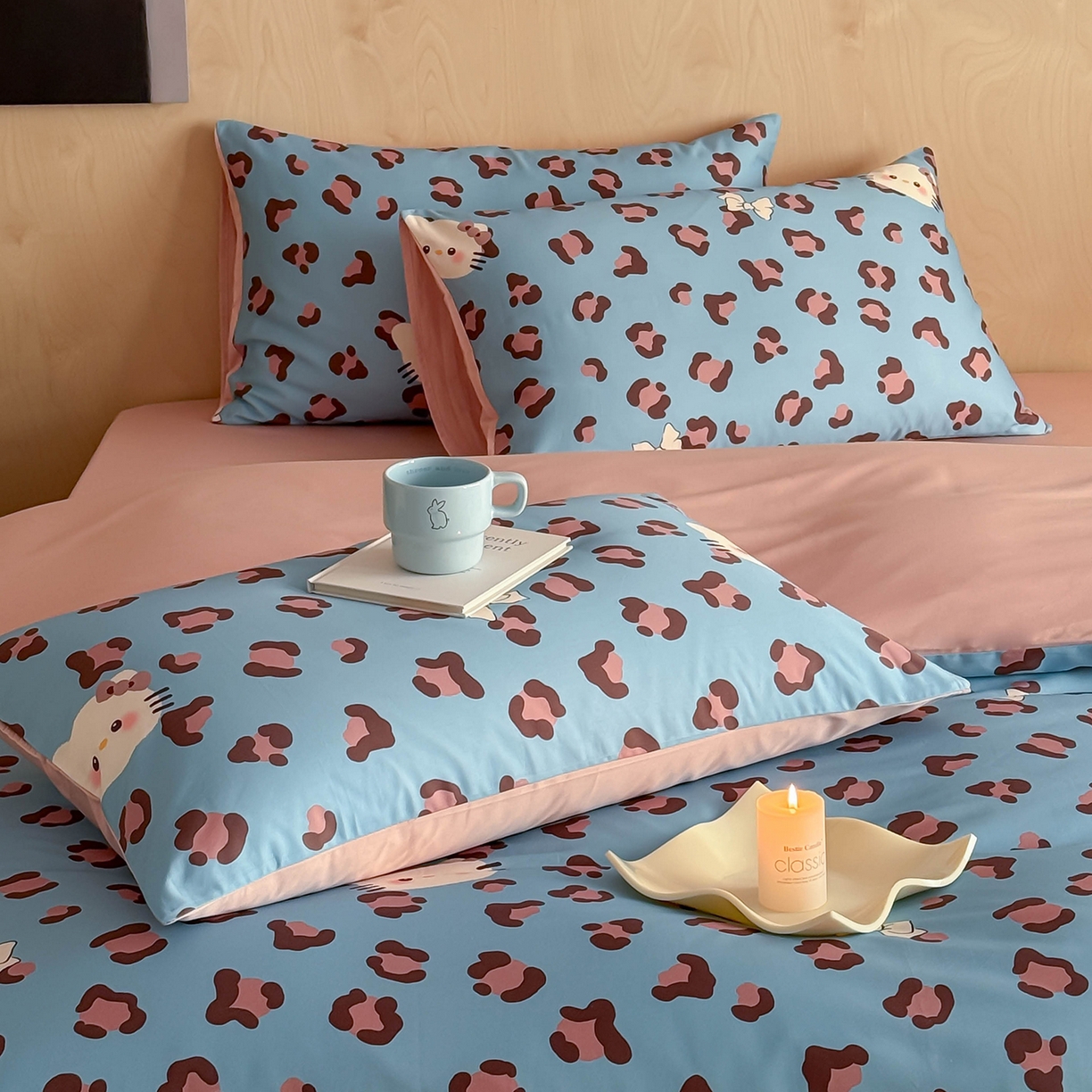 91家纺网 家纺一手货源 找家纺 典曼家纺 2026新款纯棉四件套高级100Pro全棉贡缎卡通四件套 奥利奥-兰