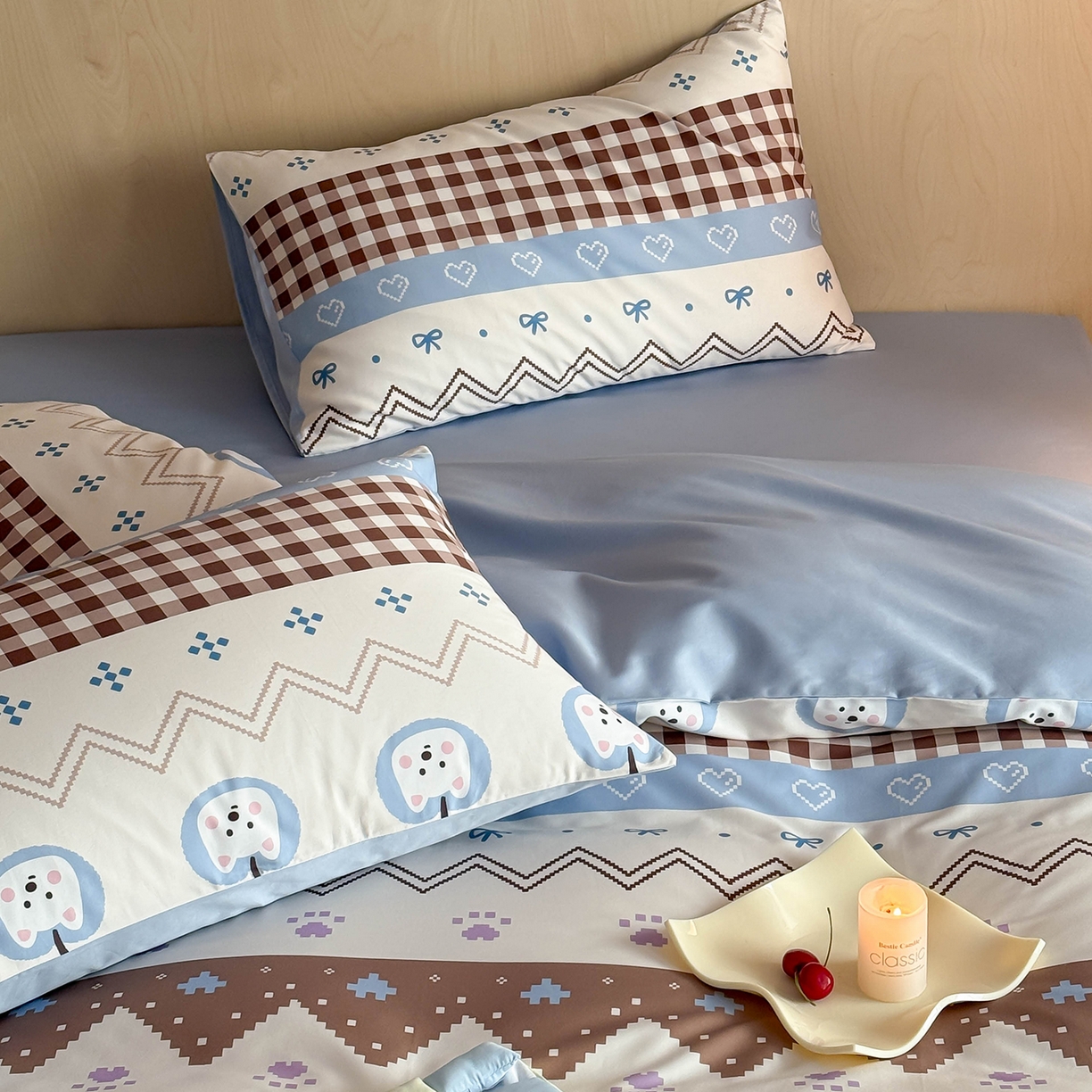 91家纺网 家纺一手货源 找家纺 典曼家纺 2026新款纯棉四件套高级100Pro全棉贡缎卡通四件套 菲格拉