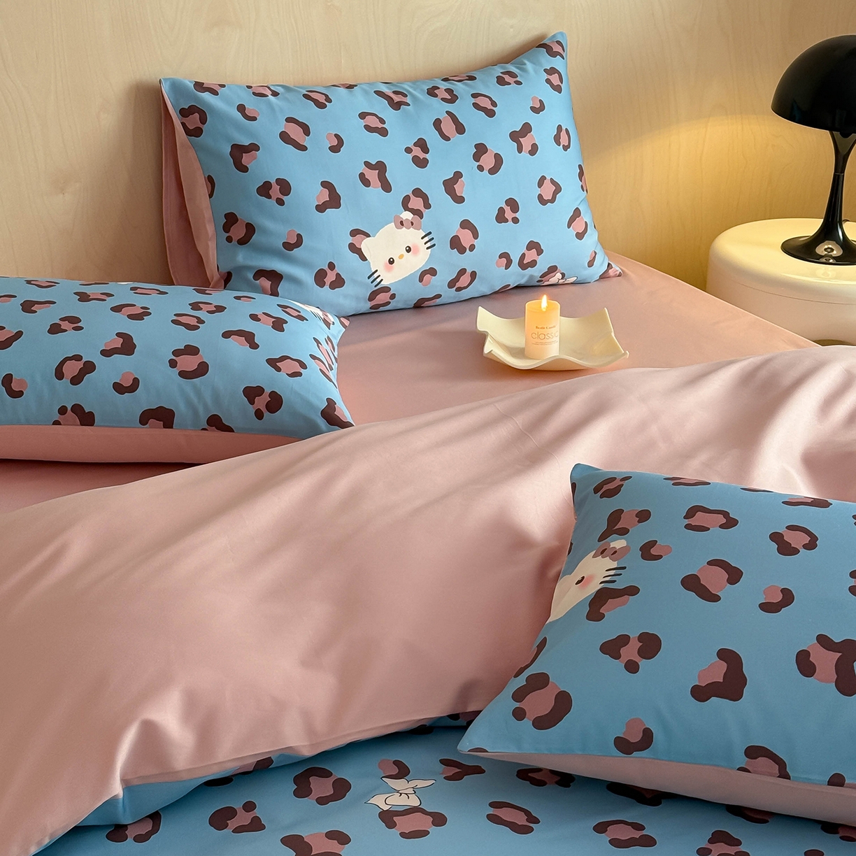 91家纺网 家纺一手货源 找家纺 典曼家纺 2026新款纯棉四件套高级100Pro全棉贡缎卡通四件套 奥利奥-兰