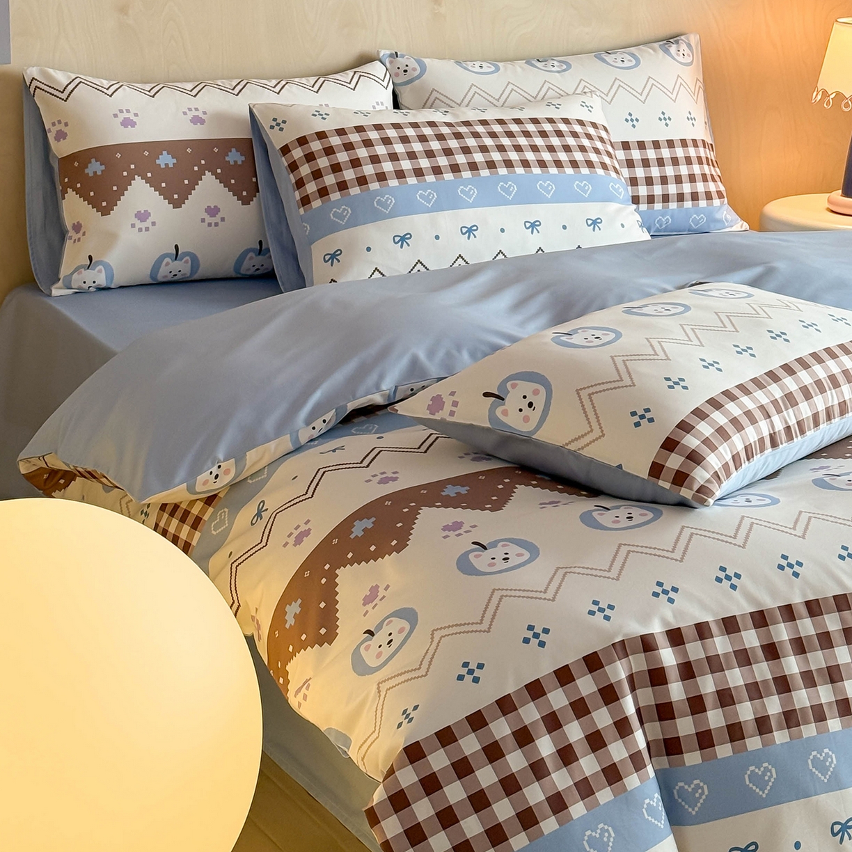 91家纺网 家纺一手货源 找家纺 典曼家纺 2026新款纯棉四件套高级100Pro全棉贡缎卡通四件套 菲格拉