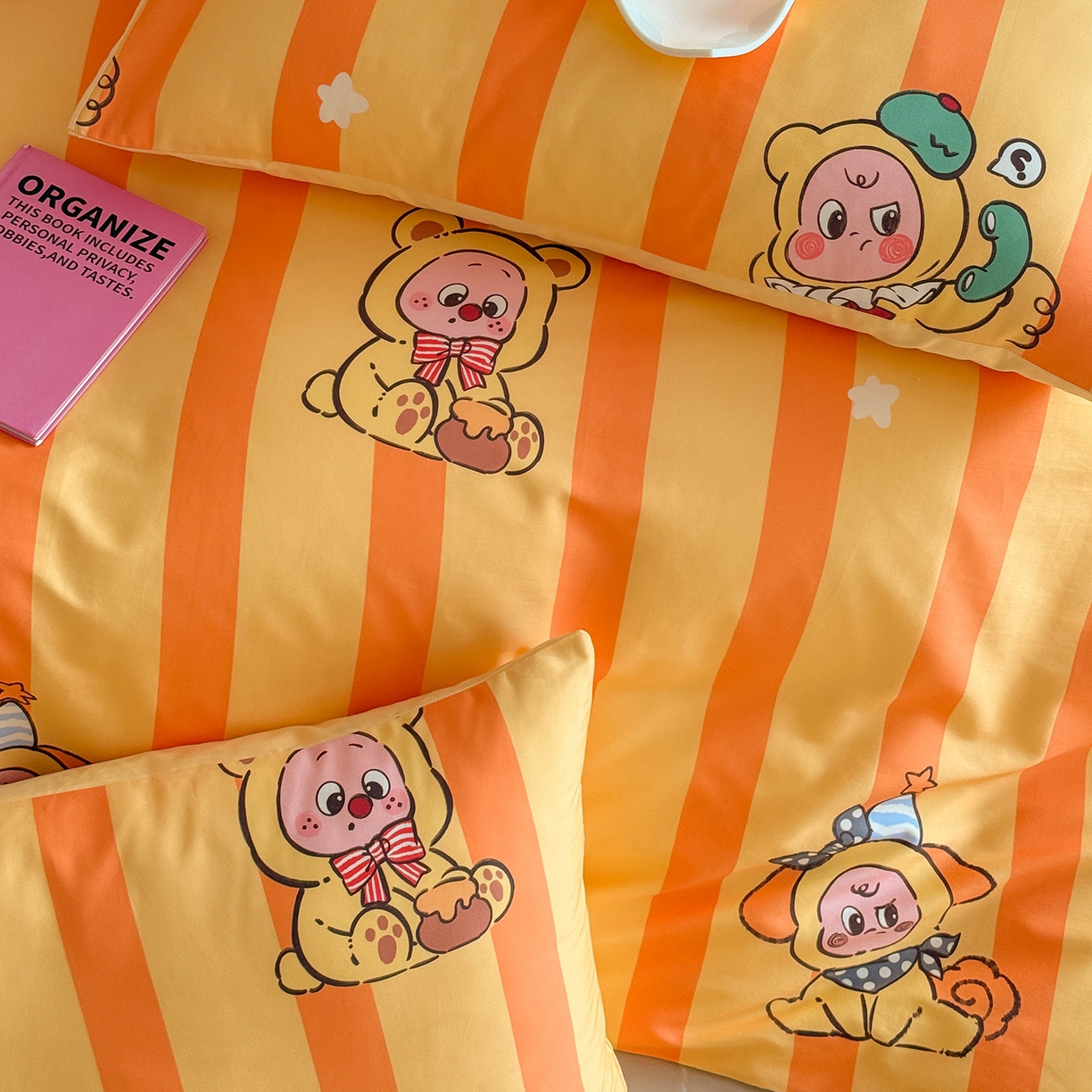 91家纺网 家纺一手货源 找家纺 典曼家纺 2026新款纯棉四件套高级100Pro全棉贡缎卡通四件套 绵绵汪