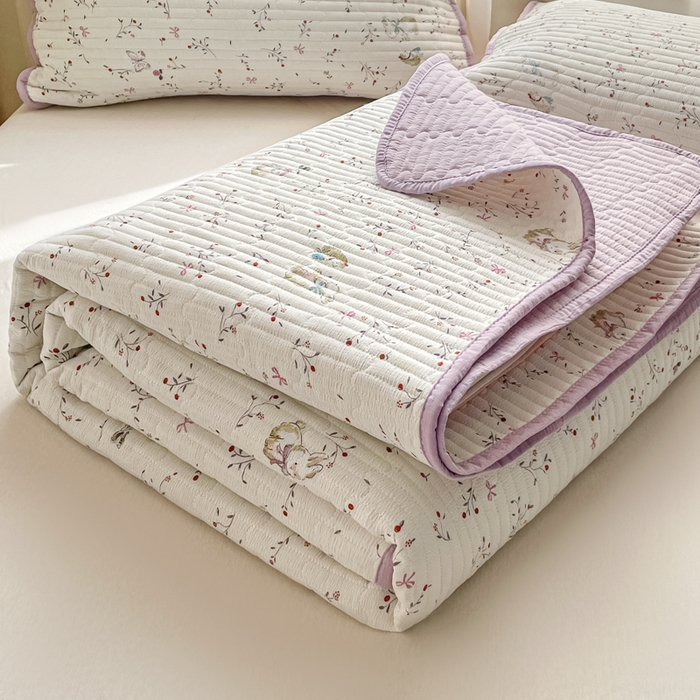 91家纺网 家纺一手货源 找家纺 （总）老帅的工厂店 2026新款A类云感双层纱7A抗菌床盖夏被四件套系列