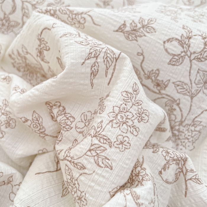 91家纺网 家纺一手货源 找家纺 老帅的工厂店 2026新款A类云感双层纱7A抗菌床盖夏被四件套系列 雾棕花影