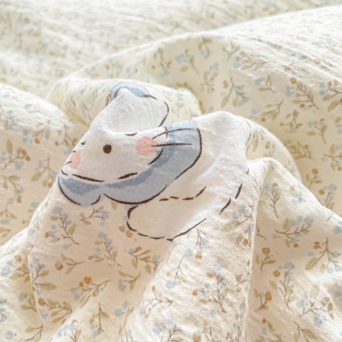 91家纺网 家纺一手货源 找家纺 老帅的工厂店 2026新款A类云感双层纱7A抗菌床盖夏被四件套系列 浅野小猫