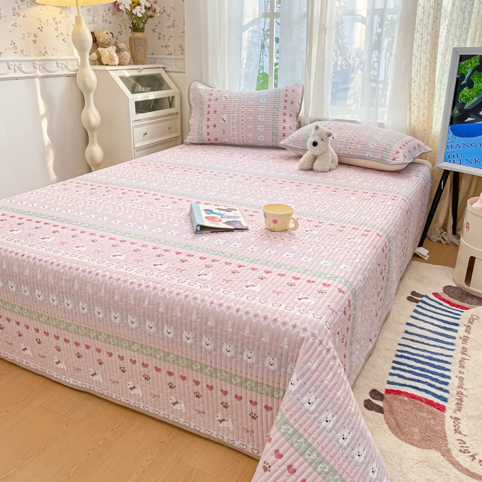 91家纺网 家纺一手货源 找家纺 老帅的工厂店 2026新款A类云感双层纱7A抗菌床盖夏被四件套系列 小狗笔记