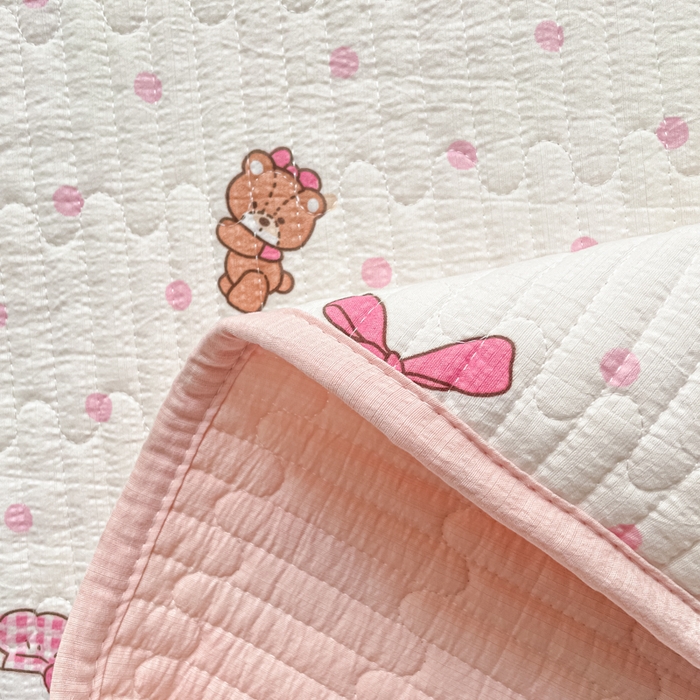 91家纺网 家纺一手货源 找家纺 老帅的工厂店 2026新款A类云感双层纱7A抗菌床盖夏被四件套系列 粉波Kitty梦