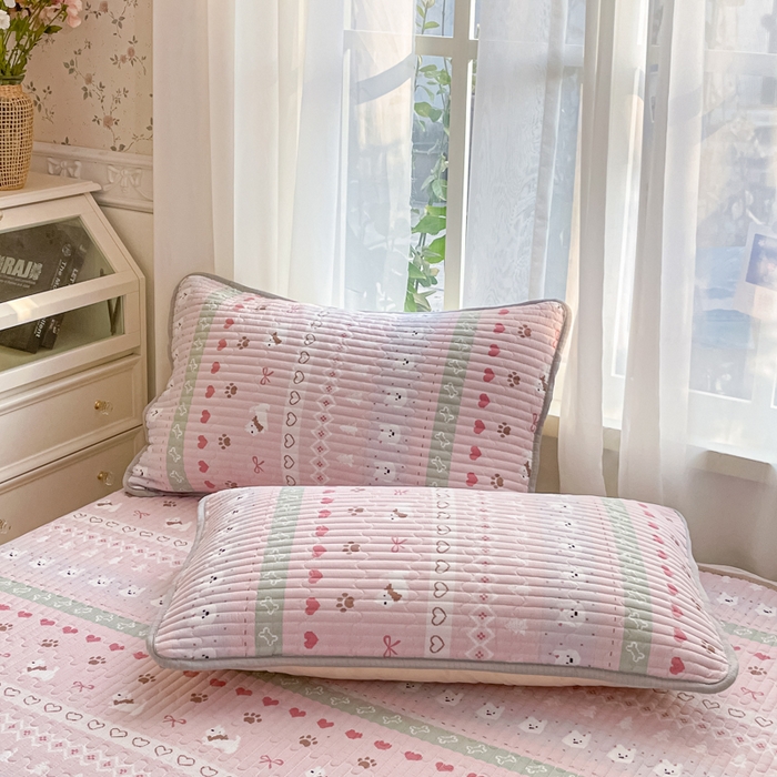 91家纺网 家纺一手货源 找家纺 老帅的工厂店 2026新款A类云感双层纱7A抗菌床盖夏被四件套系列 小狗笔记