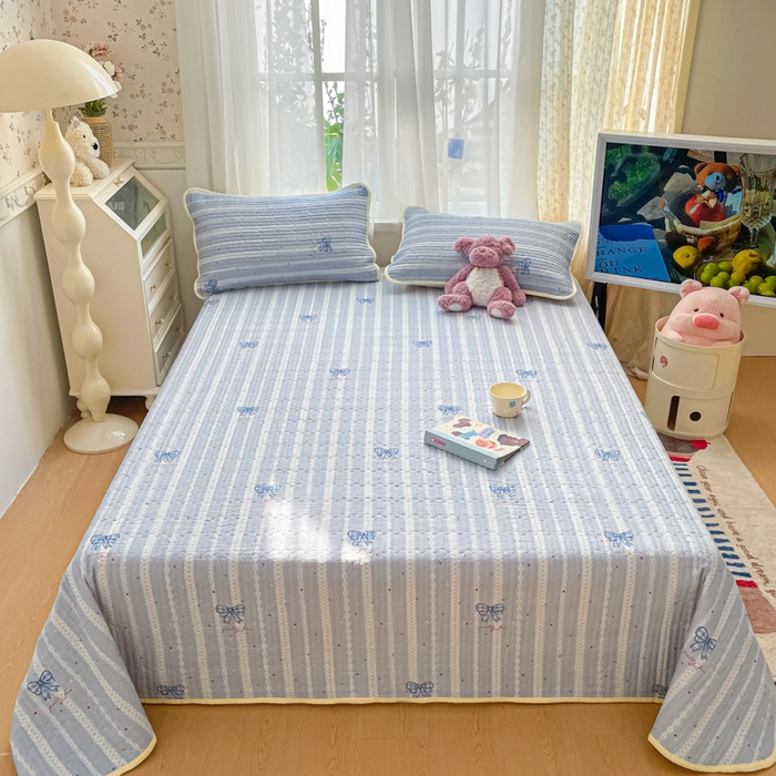 91家纺网 家纺一手货源 找家纺 老帅的工厂店 2026新款A类云感双层纱7A抗菌床盖夏被四件套系列 碟织