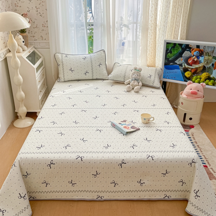 91家纺网 家纺一手货源 找家纺 老帅的工厂店 2026新款A类云感双层纱7A抗菌床盖夏被四件套系列 点点碟序