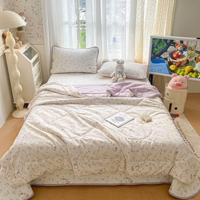 91家纺网 家纺一手货源 找家纺 （总）老帅的工厂店 2026新款A类云感双层纱7A抗菌单品床盖系列