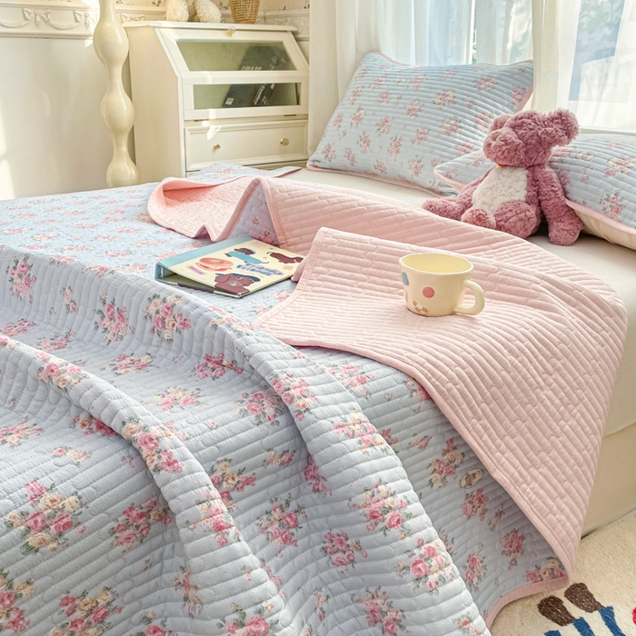 91家纺网 家纺一手货源 找家纺 老帅的工厂店 2026新款A类云感双层纱7A抗菌单品床盖系列 花漾