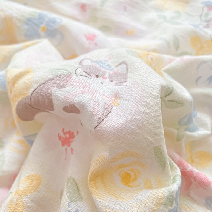 91家纺网 家纺一手货源 找家纺 老帅的工厂店 2026新款A类云感双层纱7A抗菌单品床盖系列 春野粉调