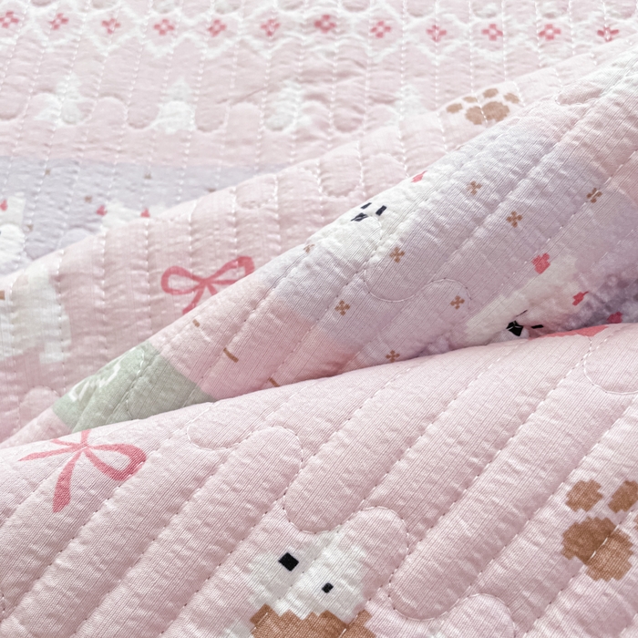 91家纺网 家纺一手货源 找家纺 老帅的工厂店 2026新款A类云感双层纱7A抗菌单品床盖系列 小狗笔记