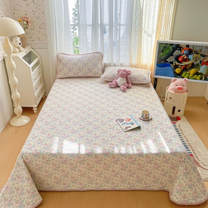 91家纺网 家纺一手货源 找家纺 老帅的工厂店 2026新款A类云感双层纱7A抗菌单品床盖系列 花蔓