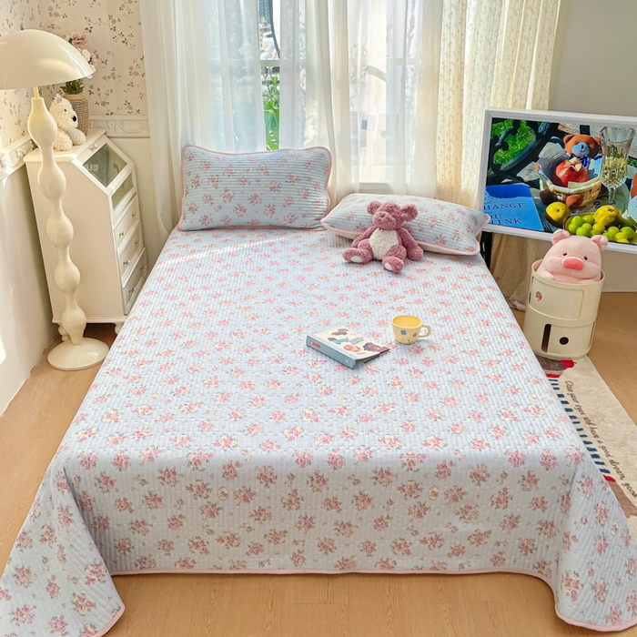 91家纺网 家纺一手货源 找家纺 老帅的工厂店 2026新款A类云感双层纱7A抗菌单品床盖系列 花漾