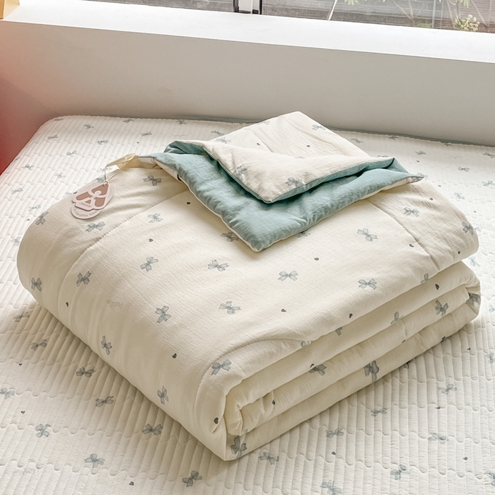 91家纺网 家纺一手货源 找家纺 老帅的工厂店 2026新款A类云感双层纱7A抗菌单品床盖系列 倾结