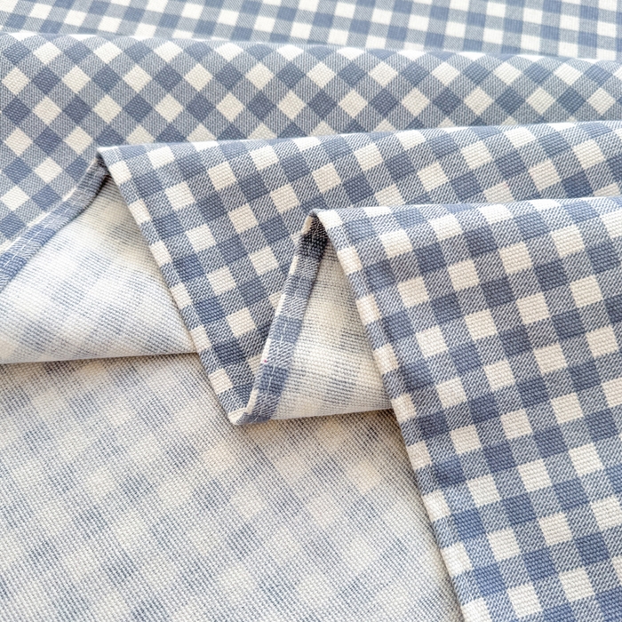 91家纺网 家纺一手货源 找家纺 首爱家纺 2026新款爆款印花原棉老粗布床单 蓝小格