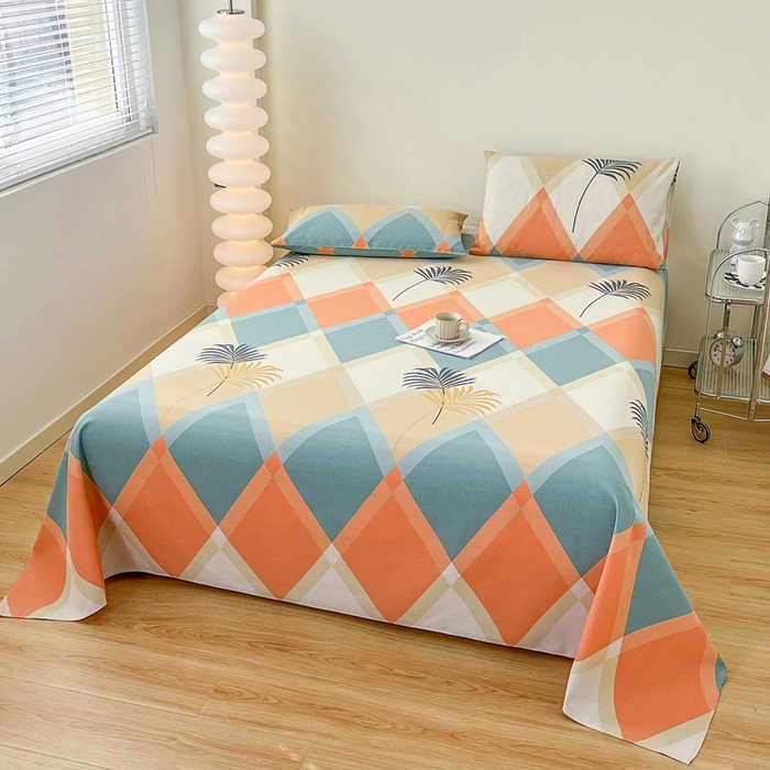 91家纺网 家纺一手货源 找家纺 首爱家纺 2026新款爆款印花原棉老粗布床单 南风