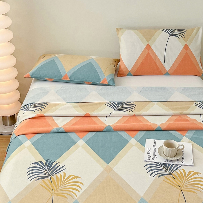 91家纺网 家纺一手货源 找家纺 首爱家纺 2026新款爆款印花原棉老粗布床单 南风