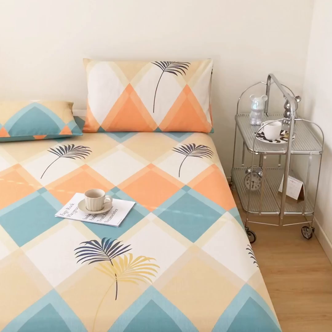 91家纺网 家纺一手货源 找家纺 首爱家纺 2026新款爆款印花原棉老粗布床单 南风