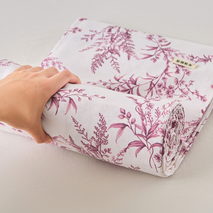 91家纺网 家纺一手货源 找家纺 首爱家纺 2026新款爆款印花原棉老粗布床单 瑞莎