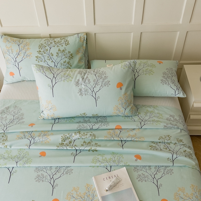 91家纺网 家纺一手货源 找家纺 首爱家纺 2026新款爆款印花原棉老粗布床单 蚀妆