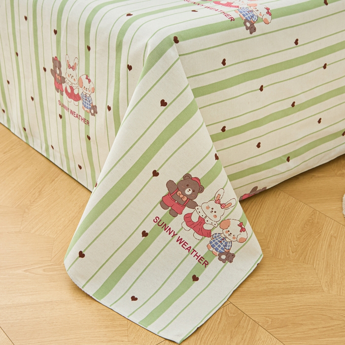 91家纺网 家纺一手货源 找家纺 首爱家纺 2026新款爆款印花原棉老粗布床单 甜酷法则