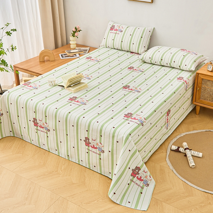 91家纺网 家纺一手货源 找家纺 首爱家纺 2026新款爆款印花原棉老粗布床单 甜酷法则