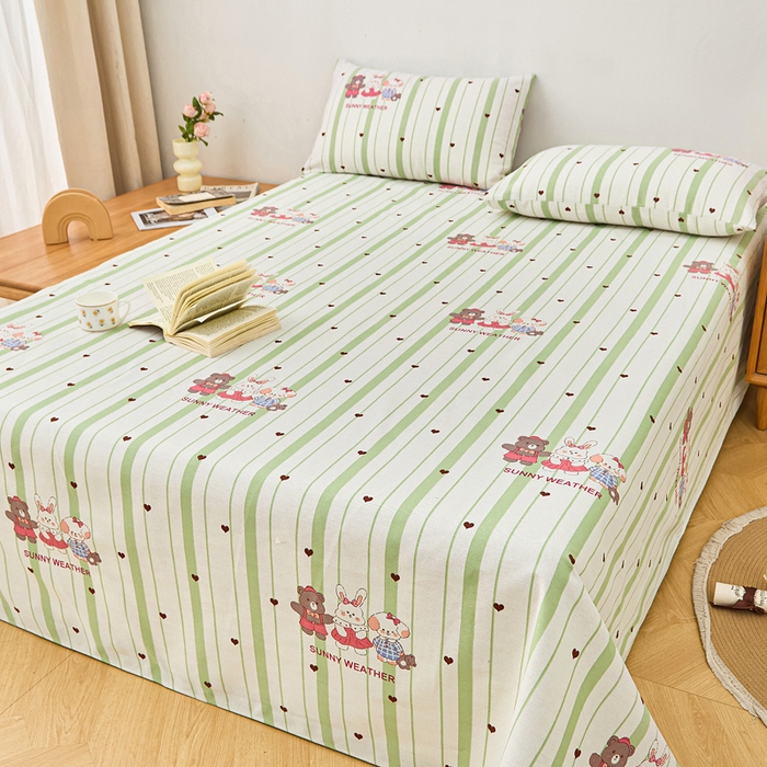 91家纺网 家纺一手货源 找家纺 首爱家纺 2026新款爆款印花原棉老粗布床单 甜酷法则