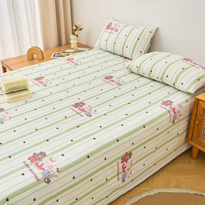 91家纺网 家纺一手货源 找家纺 首爱家纺 2026新款爆款印花原棉老粗布床单 甜酷法则