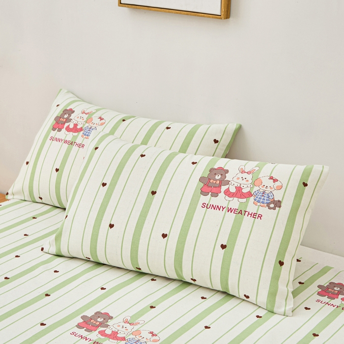 91家纺网 家纺一手货源 找家纺 首爱家纺 2026新款爆款印花原棉老粗布床单 甜酷法则