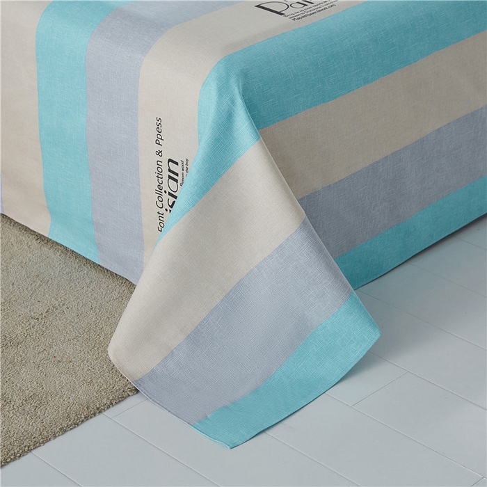 91家纺网 家纺一手货源 找家纺 首爱家纺 2026新款爆款印花原棉老粗布床单 微语-蓝