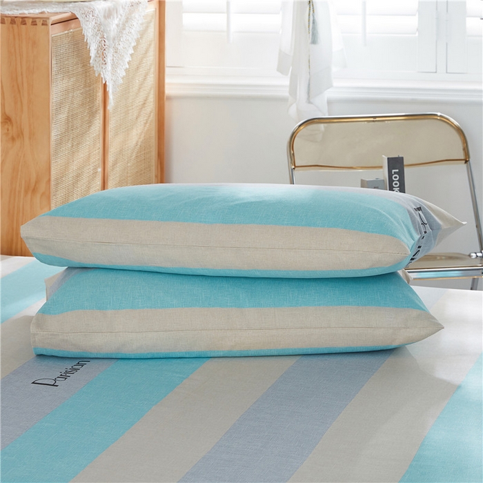 91家纺网 家纺一手货源 找家纺 首爱家纺 2026新款爆款印花原棉老粗布床单 微语-蓝