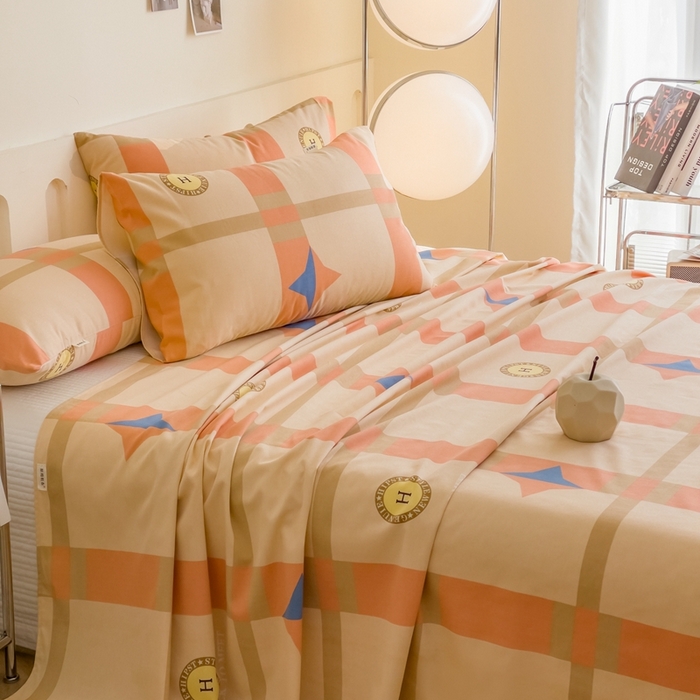 91家纺网 家纺一手货源 找家纺 首爱家纺 2026新款爆款印花原棉老粗布床单 未安