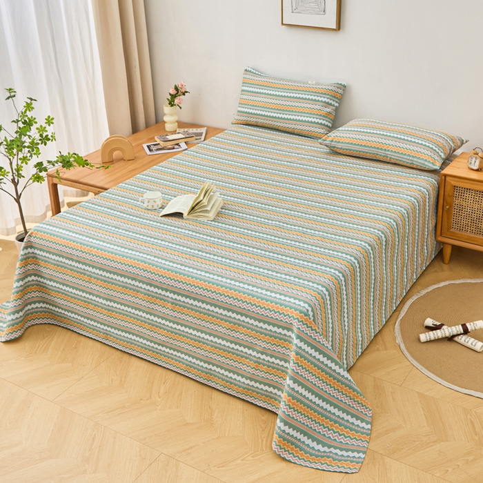 91家纺网 家纺一手货源 找家纺 首爱家纺 2026新款爆款印花原棉老粗布床单 向往条致