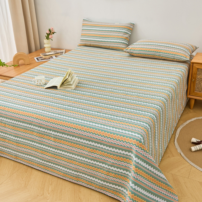 91家纺网 家纺一手货源 找家纺 首爱家纺 2026新款爆款印花原棉老粗布床单 向往条致