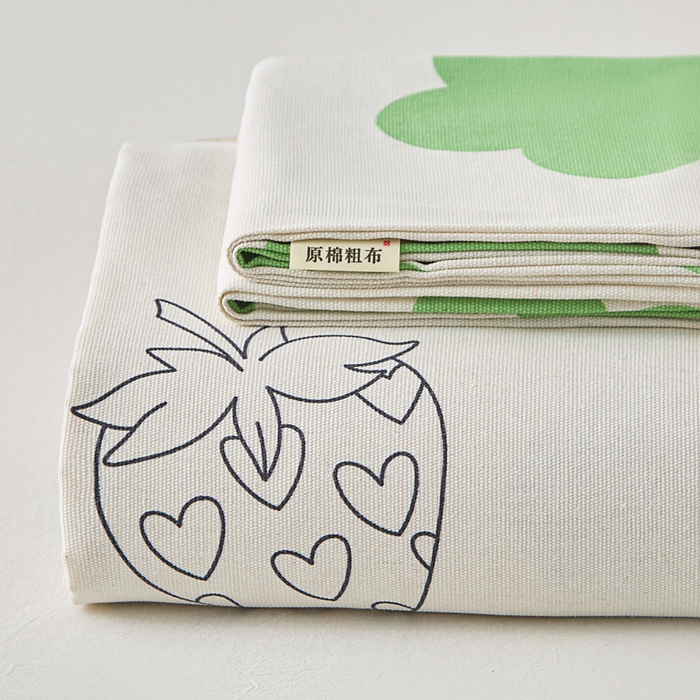 91家纺网 家纺一手货源 找家纺 首爱家纺 2026新款爆款印花原棉老粗布床单 小花朵朵