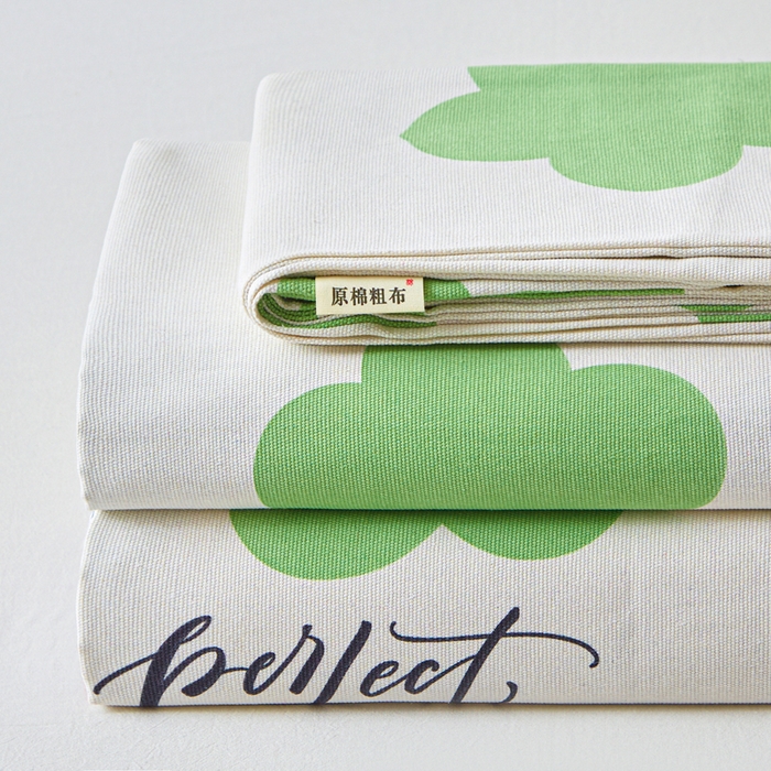 91家纺网 家纺一手货源 找家纺 首爱家纺 2026新款爆款印花原棉老粗布床单 小花朵朵