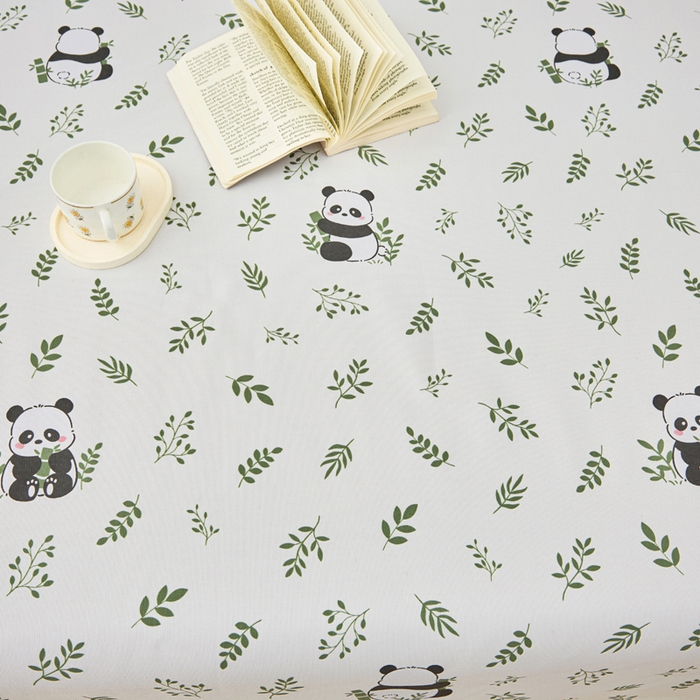 91家纺网 家纺一手货源 找家纺 首爱家纺 2026新款爆款印花原棉老粗布床单 熊猫宝贝