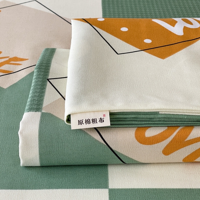 91家纺网 家纺一手货源 找家纺 首爱家纺 2026新款爆款印花原棉老粗布床单 余生