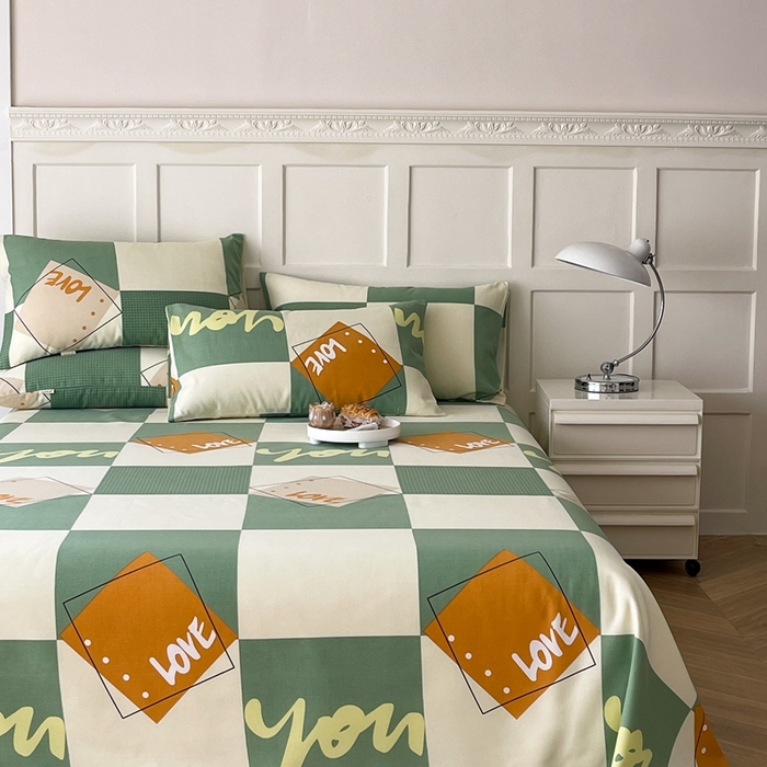 91家纺网 家纺一手货源 找家纺 首爱家纺 2026新款爆款印花原棉老粗布床单 余生