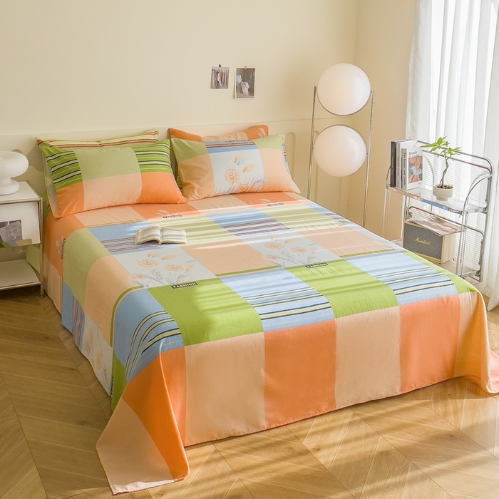 91家纺网 家纺一手货源 找家纺 首爱家纺 2026新款爆款印花原棉老粗布床单 灼热