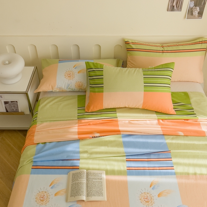 91家纺网 家纺一手货源 找家纺 首爱家纺 2026新款爆款印花原棉老粗布床单 灼热