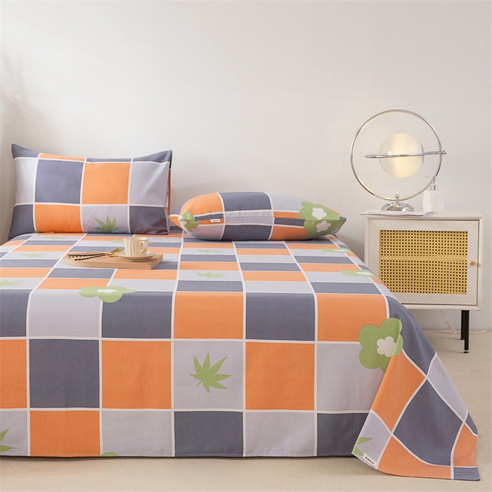 91家纺网 家纺一手货源 找家纺 首爱家纺 2026新款原棉标印花老粗布床单 花间