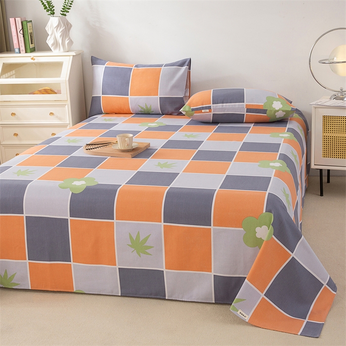 91家纺网 家纺一手货源 找家纺 首爱家纺 2026新款原棉标印花老粗布床单 花间