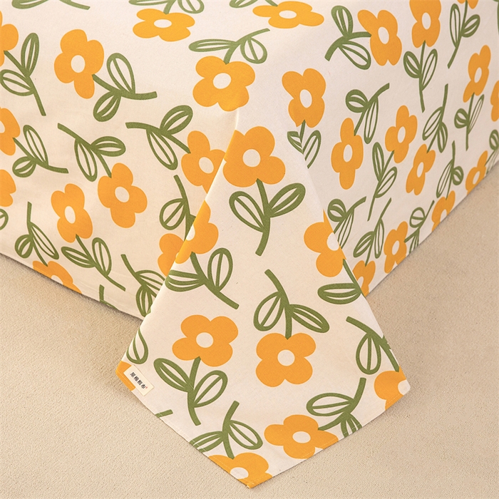 91家纺网 家纺一手货源 找家纺 首爱家纺 2026新款原棉标印花老粗布床单 花颜