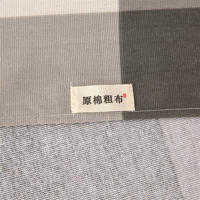 91家纺网 家纺一手货源 找家纺 首爱家纺 2026新款原棉标印花老粗布床单 灰格