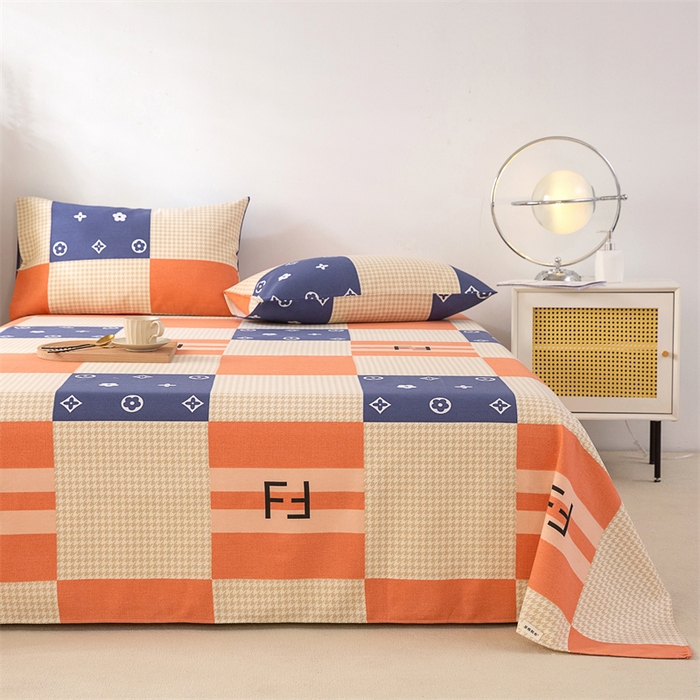 91家纺网 家纺一手货源 找家纺 首爱家纺 2026新款原棉标印花老粗布床单 简尚