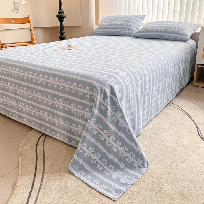 91家纺网 家纺一手货源 找家纺 首爱家纺 2026新款原棉标印花老粗布床单 小时光